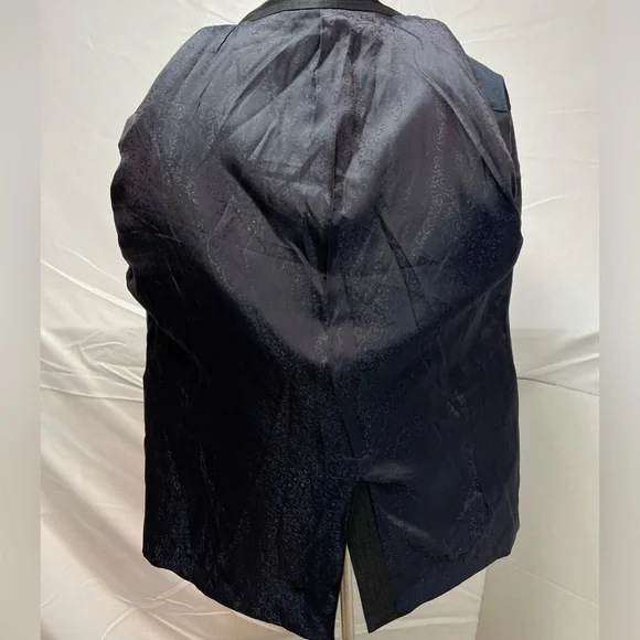 Pierre Balmain Charcoal Gray Red Pinstripe Silk/Wool Mens 44R Blazer Jacket Coat